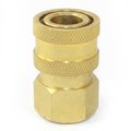 Interstate Pneumatics 1/4 Inch Straight Through Brass Coupler x 1/4 Inch Female NPT (no valve) CNV440B